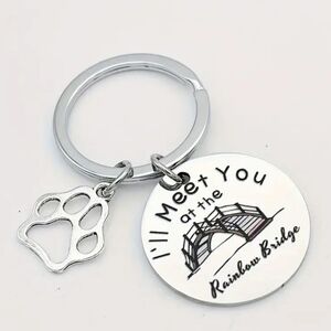 Silver Paw Print Keychain
